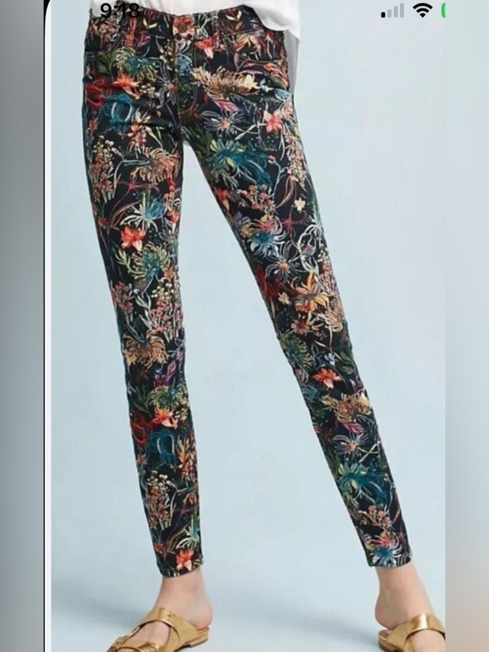NWOT Pilcro Mid-Rise Skinny Ankle Jeans from Anthropologie - Floral Size 27